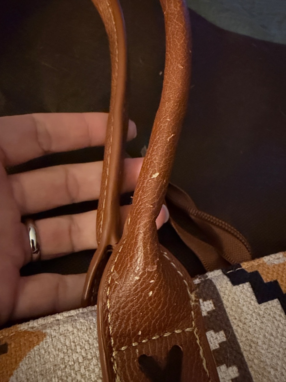 Wrangler Aztec-Pattern Canvas Tote in Tan, Cream, Black - Picture 3 of 5